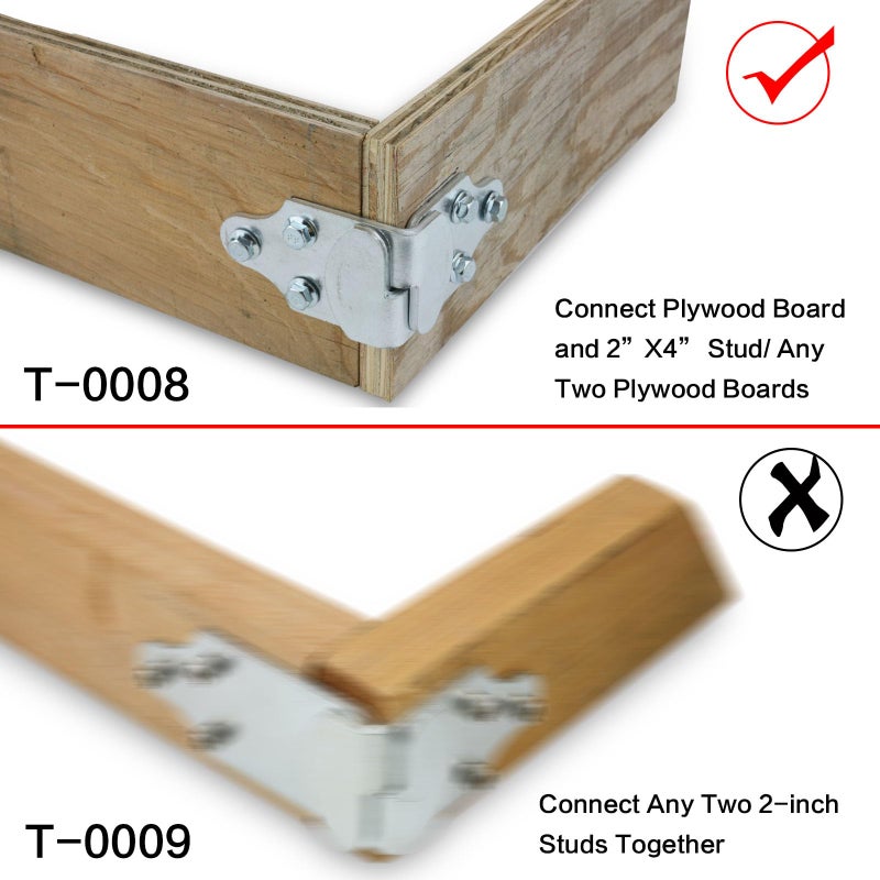 Harvards Chrome 8 PC Utility Trailer Rack Wood Panel Sides Stake Bed Gate Latch Corner Connector Stake Body (4 Corners) - Image 5